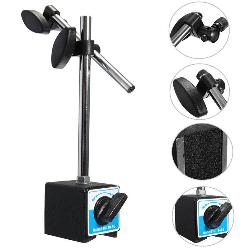 Magnetic Base Holder With Double Adjustable Pole For Dial Indicator Test Gauge for Smithing Precision Machining Automotive