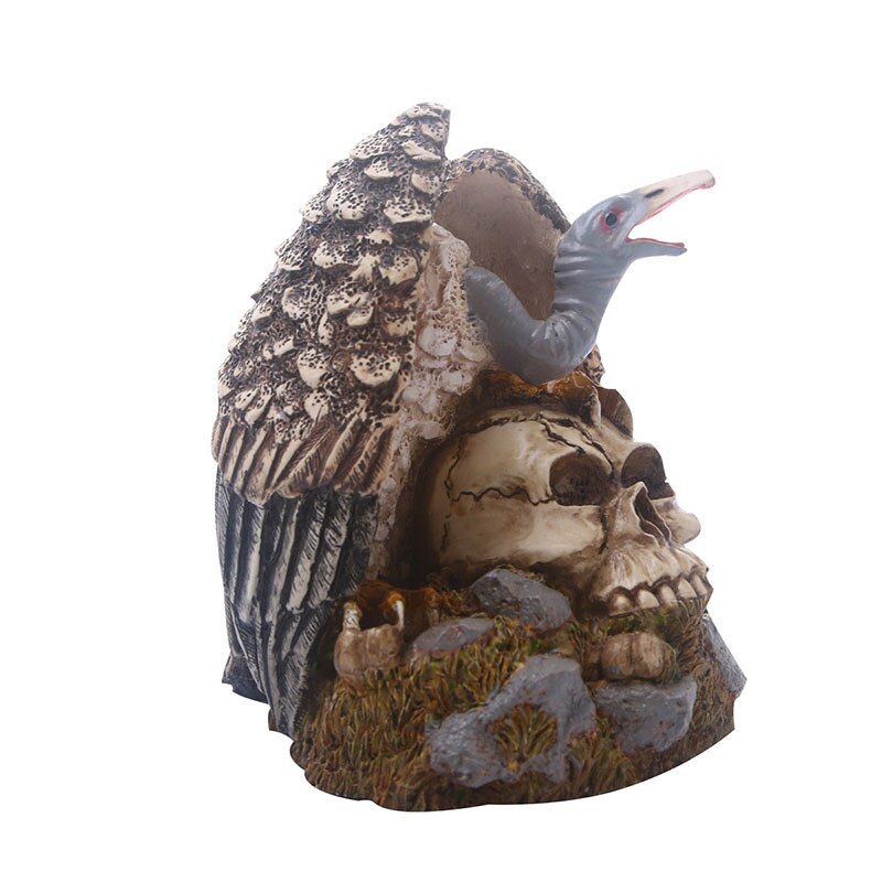 Heymamba harts svart fladdermus mänsklig skalle staty skulptur bevingad orm skalle skelett modell halloween dekoration film rekvisita