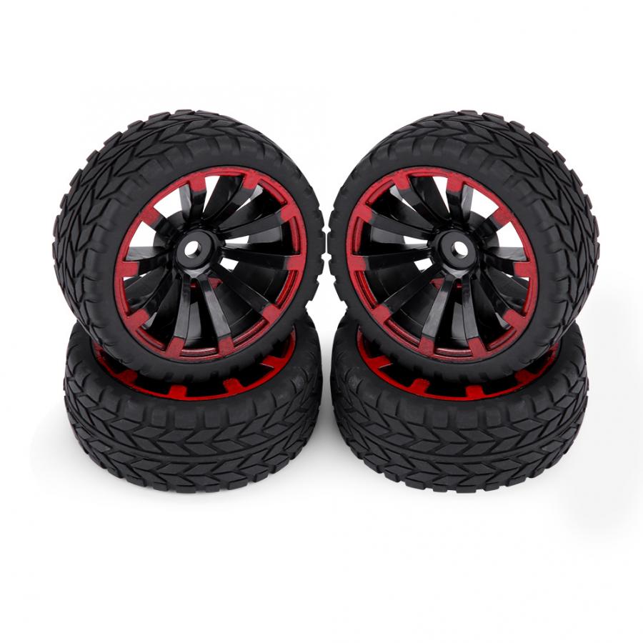 4pcs/set RC Tires High Quaity Rubber Tyre with Plastic Wheel Rim for HSP/Redcat/Exceed/Tamiya/HPI 1/10 RC Crawler Climbing Car: Grain Pattern