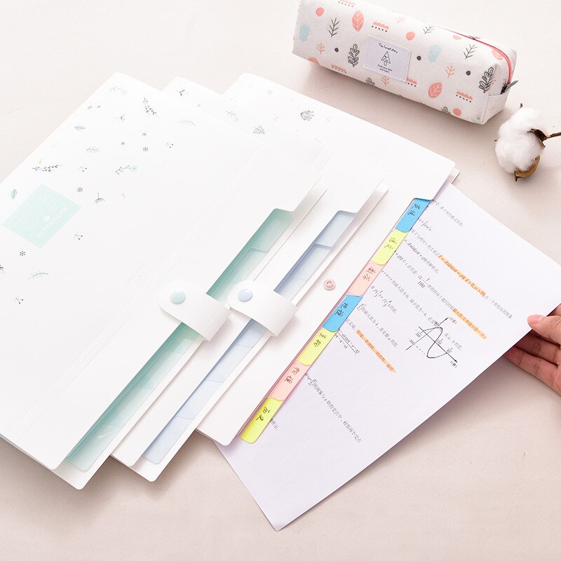 DELI File Folder Expanding Wallet Kawaii Pupil Test Paper Storage and Organizer Bag Office Document Bag Display Book File Folder