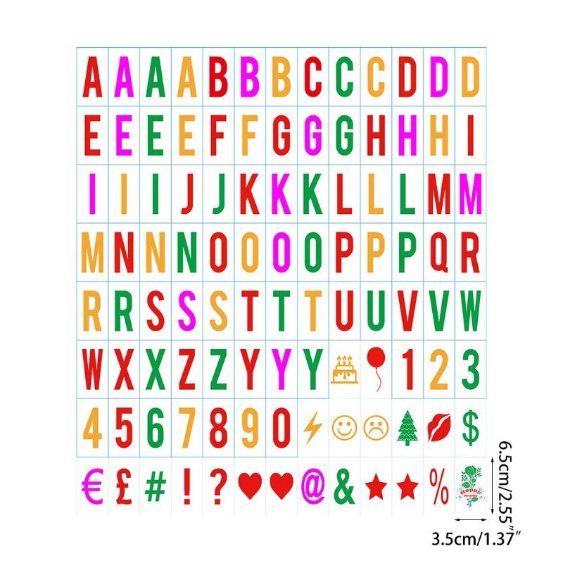 65.4x35mm Replacement Letters & Numbers Signs for A4 Light Up Letter Box Sign Message Board Black 104pcs