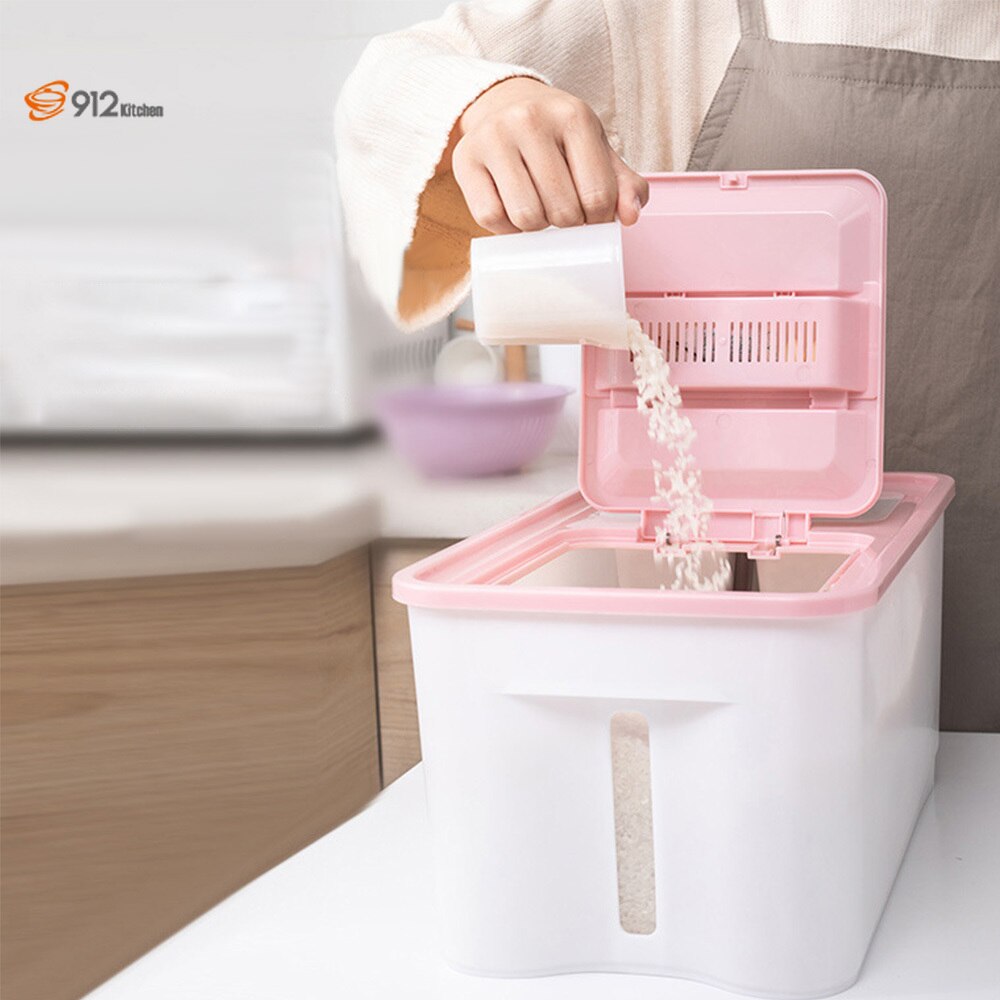 Plastikowy dyspenser płatków zbożowych zestaw 25Kg schowek robić kuchni robić jedzenia dozownik ziarna ryżu organizator ziarna puszki robić przechowywania słoiki robić magazynowania