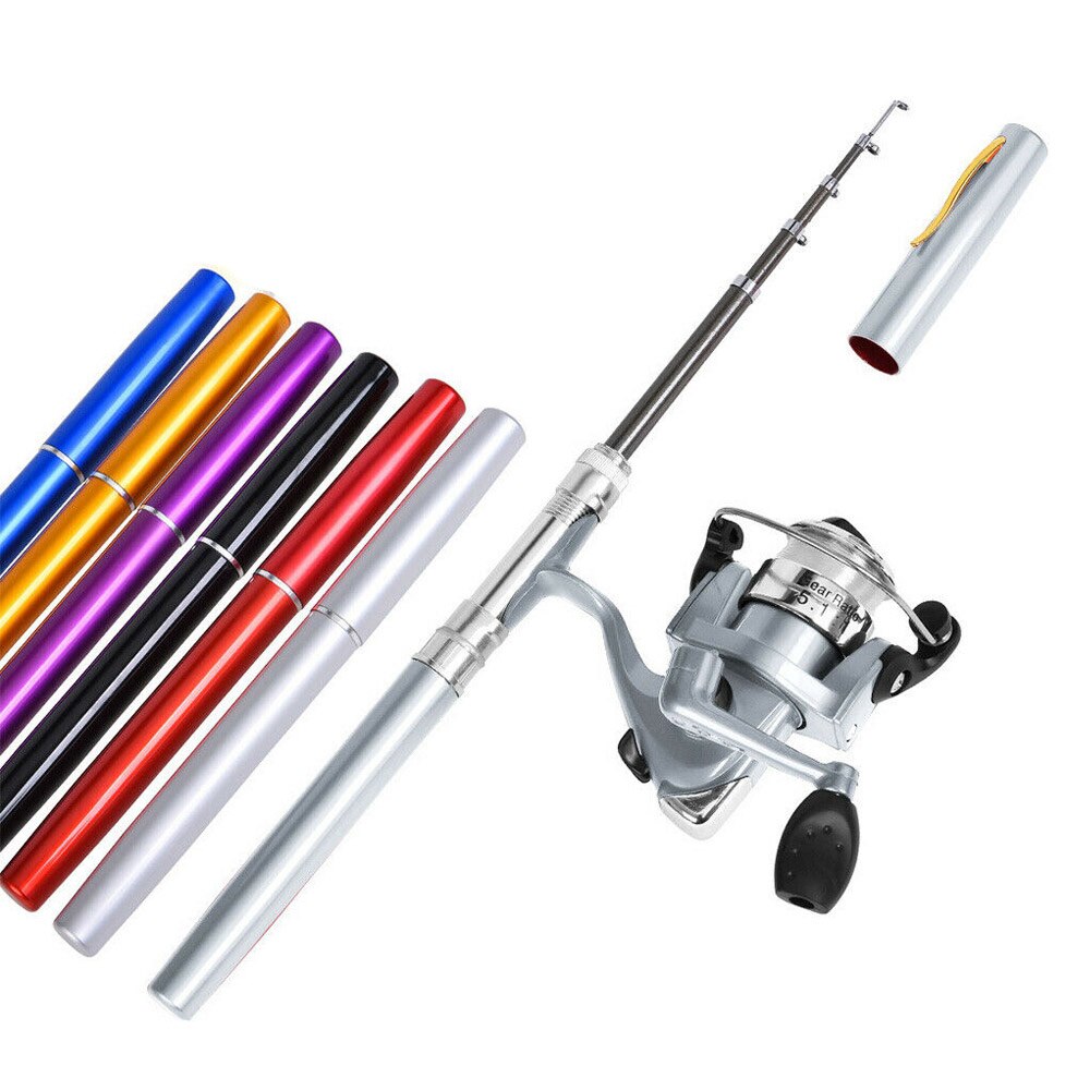 Mini pen uiterlijk vishengel draagbare roterende wiel vishengel 1 stuk winter outdoor vishengel visaccessoires&