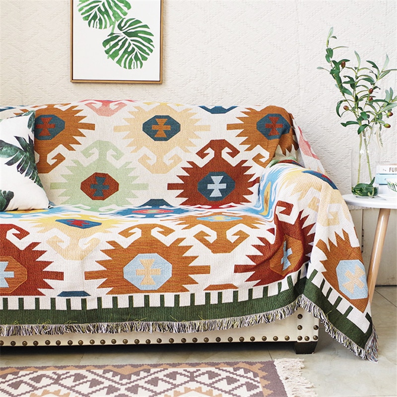 Multifunctionele Geometrie Gooi Deken Sofa Decoratieve Hoes Cobertor Slaapbanken Reizen Stiksels Dekens Voor Bed
