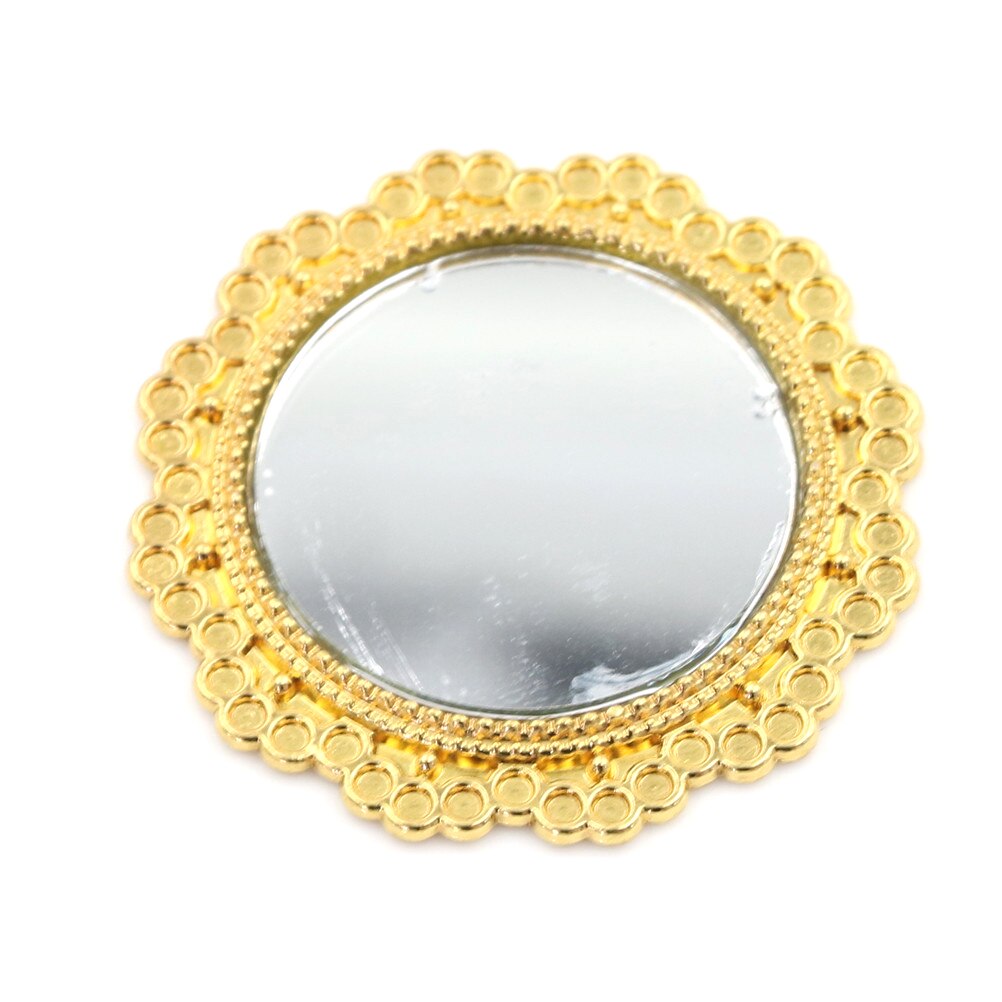 Metal Practical Bathroom House Miniature Vintage Glod Sliver Rose Gold Vanity Mini Mirror 1/12 Scale Dolls Furniture Toy: 13