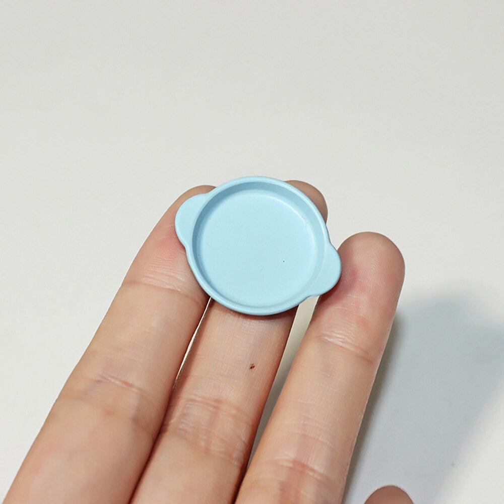 4Pcs 1/12 Dollhouse Miniature Accessories Mini Alloy Dish Model Simulation Plate Toys for Doll House Decoration