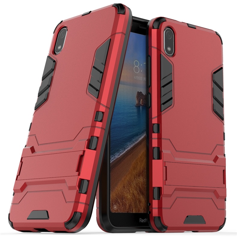 Case for Xiaomi Redmi 7A Case for Redmi 7A Robot Armor Rubber Bumper Shockproof Hard Phone Cover Stand Holder