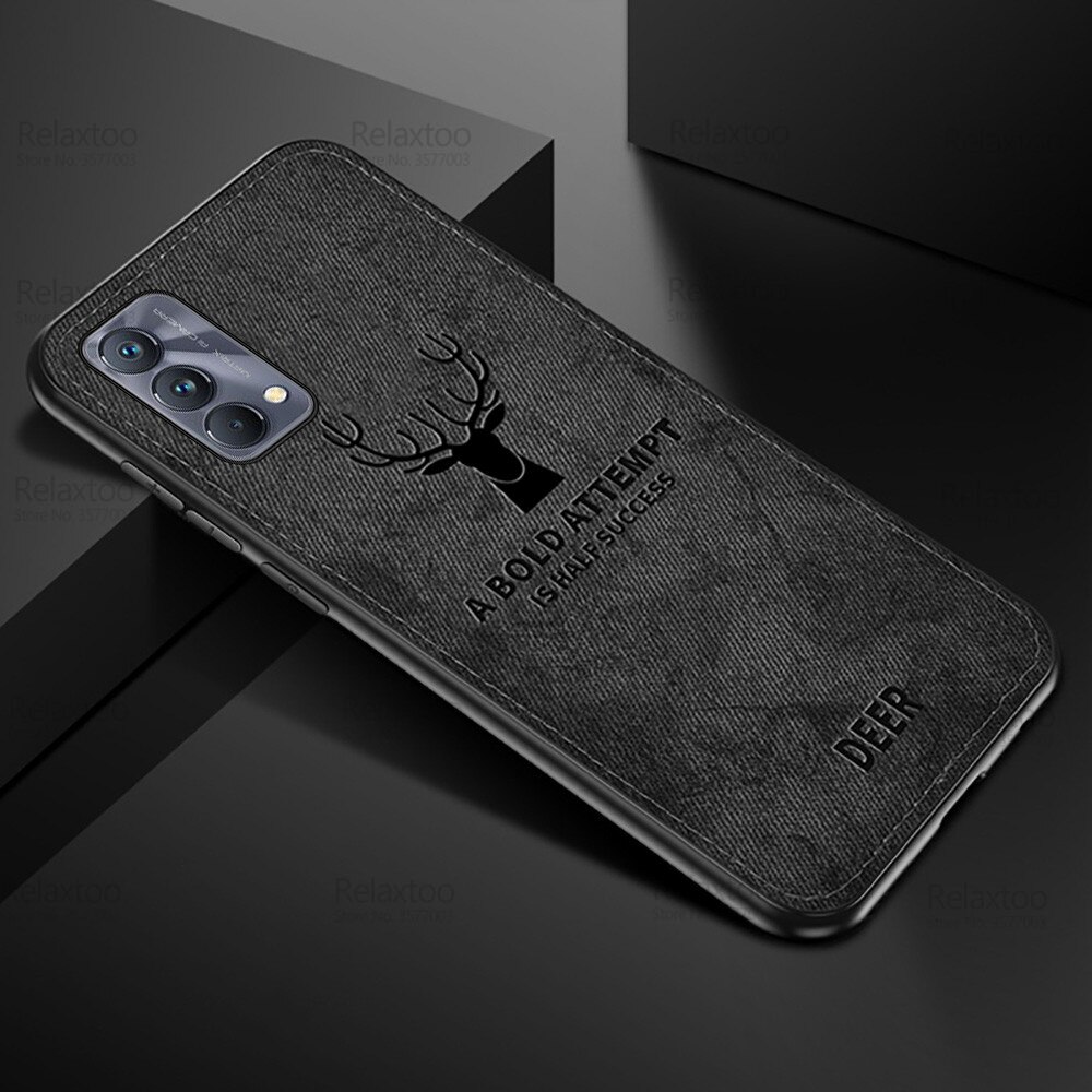 Handyhülle für Oppo Realme GT Meister/Neo 5G - Stoff Hirsch aufbringen Silikon TPU - Kratzfest, Staubdicht: Gt neo 5g / Schwarz 1