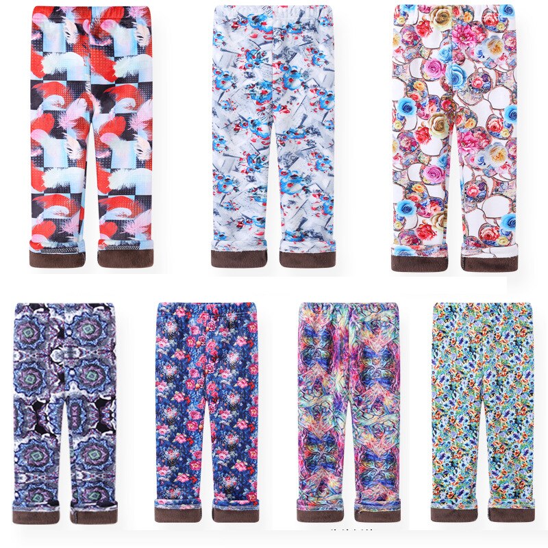 Leggings con estampado Floral para niños y niñas, pantalones pitillo cálidos para Primavera, invierno,