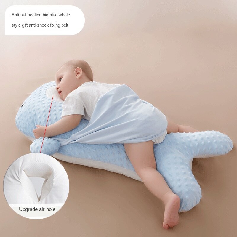 Escape de avión grovel, almohada de tiro blanco grande, Ganso, bebé, confort de remisión infantil, almohada de enfermería cólica, decoración de habitación: Blue