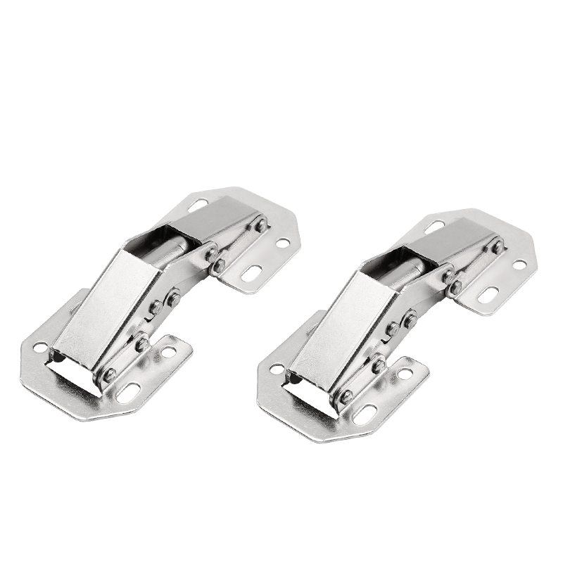 90 Degree Steel Cabinet Hinges No-Drilling Hole Door Close Hinges HoleHydraulic Buffer Hinge Furniture Hardware Accessories: silver