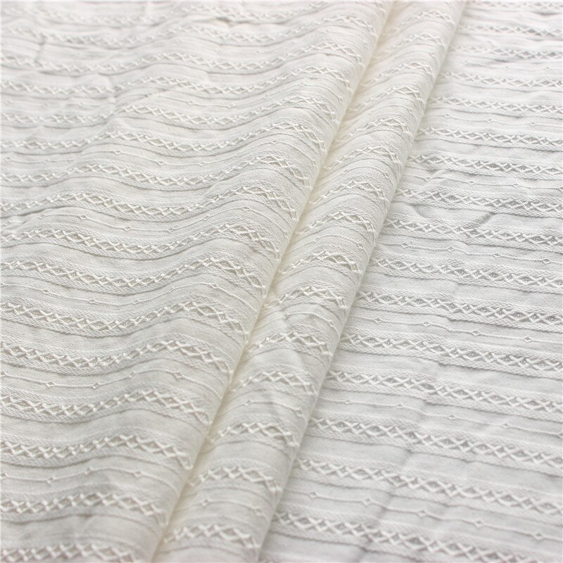 Tecido de bordado oco de algodão de alta contagem branco algodão bordado pano vestido vestuário tecidos width150cm ds01