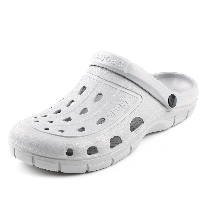 Lizeruee sommar eva träskor herr slip on trädgård tofflor herr strand sandaler utomhus zuecos herr tofflor sandalias mule clog skor: Grå / 8.5