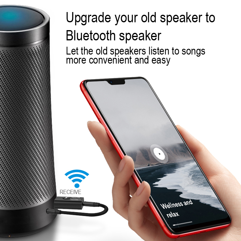 Receptor y transmisor de Audio con Bluetooth 5,0, conector AUX de 3,5mm, RCA, USB, Dongle, adaptador inalámbrico estéreo para TV, Kit de coche, altavoz y auriculares