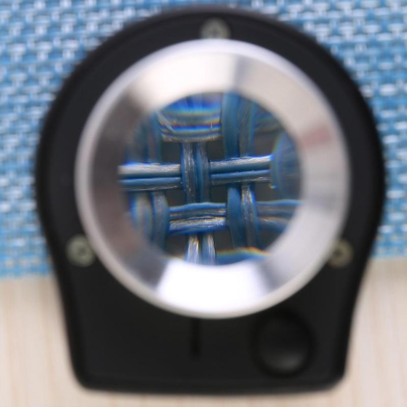 30x optisk glas linse med 6 led fuld metal foldning linned tester lup forstørrelsesglas tråd modforstørrelsesglas