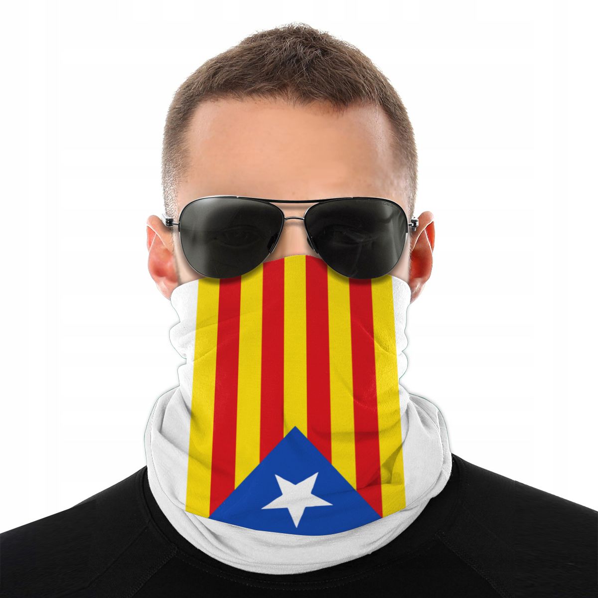 Vlag Van Catalonië Sjaal Hals Gezicht Masker Mannen Vrouwen Mode Tube Sjaal Tubular Bandana Veelzijdigheid Hoofddeksels Fietsen Wandelen: Default Title