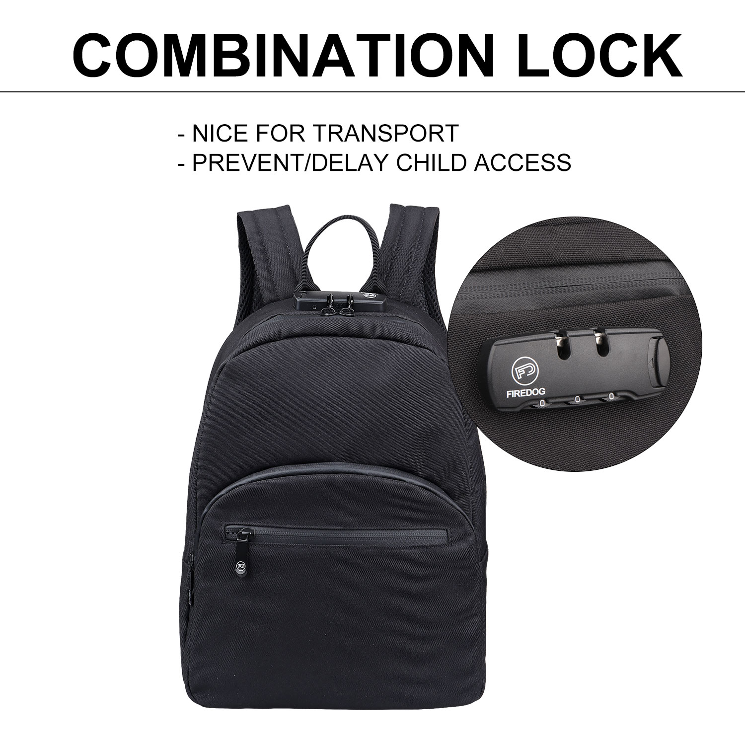 FIREDOG-Mini mochila a prueba de olores con cerradura para hombre y mujer, bolsa de almacenamiento de viaje, a prueba de olores