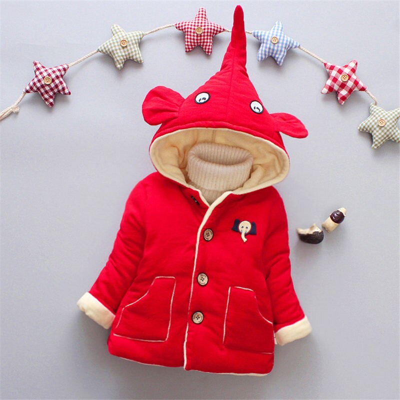 BibiCola automne hiver bébé filles épais vestes infantile enfants dessin animé parkas coton remplissage couverture en plein air manteaux: red / 24M