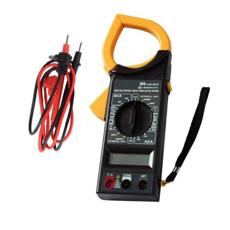 DT266 AC/DC Digital Clamp Multimeter Electronic Volt amp Resistance Tester Meter Data LCD Display