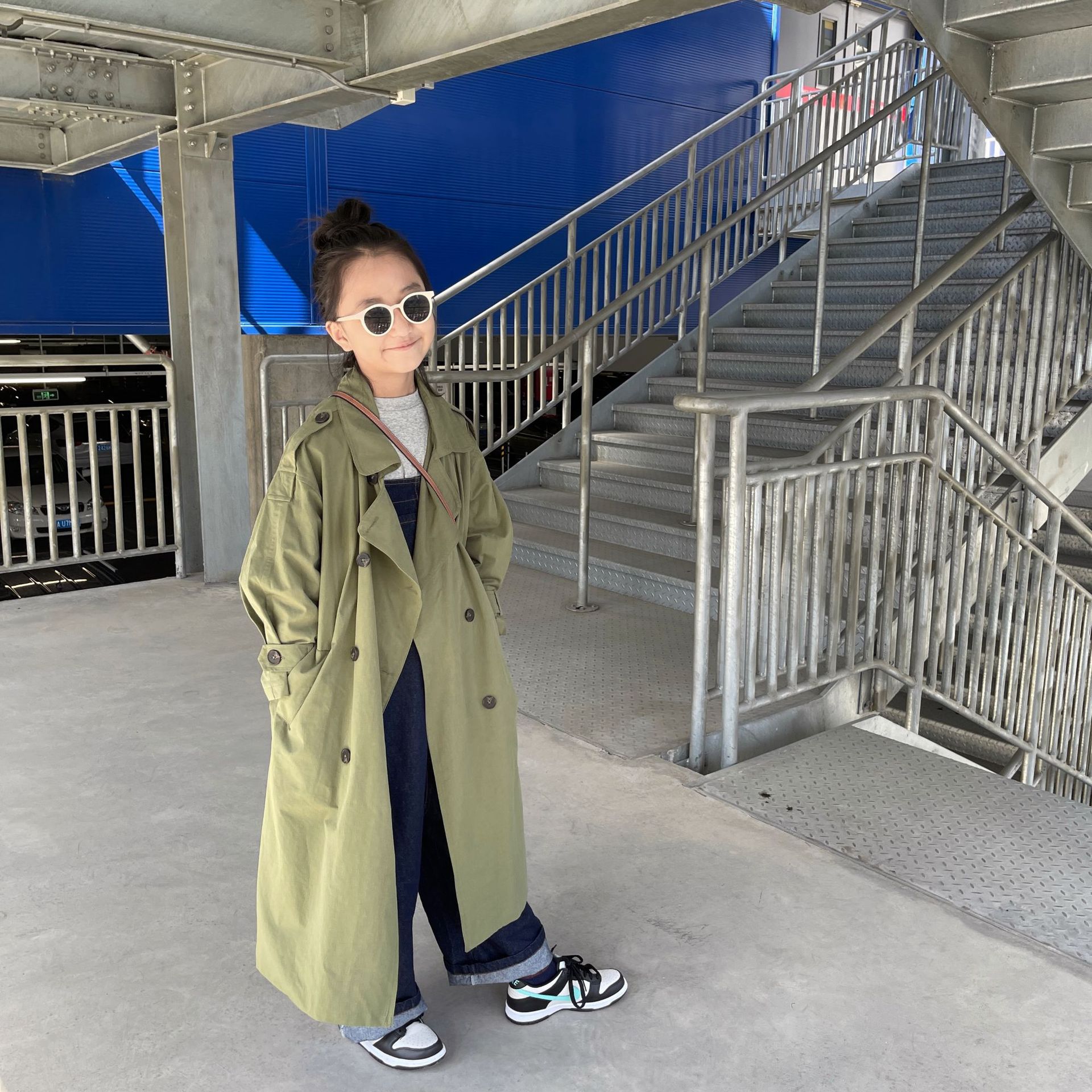 Koreaanse Meisjes Winter X-Lange Trenchcoat Katoen Gewatteerde Warme Groene Jassen Voor 5 6 8 10 Jaar tiener Meisjes Winterjas