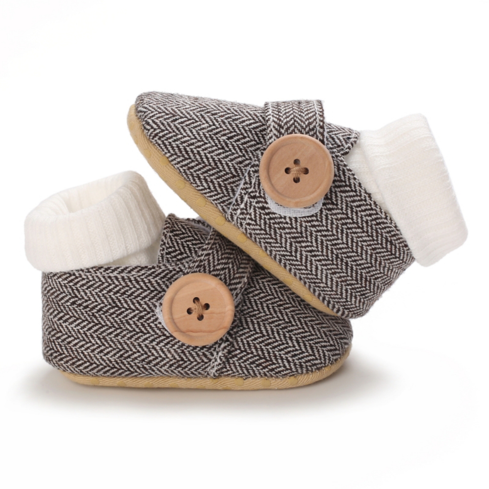 Weixinbuy Infant Buckle Casual Prewalker Crib Shoes 0-18M Baby Soft Non-Slip Sole Sneakers Boys First Walkers with Socks: C / 13-18 Months