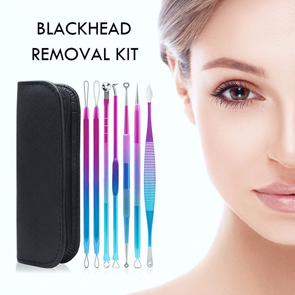 10pcs Acne Removal Tool Kit Pro Blackhead Remover Face Pimple Needle Clip Acne Removal Tool Kit Tweezers Skin Care Tools