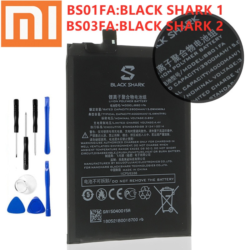 Xiaomi Originele Batterij 4000Mah BS01FA Voor Xiaomi Black Shark 1 BB01FA Batterij BS03FA Voor Xiaomi Black Shark 2 BB03FA + Gereedschap