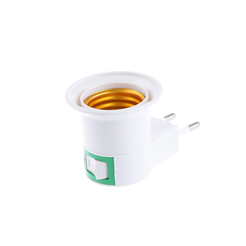 1pc bærbare hjemme levende  e27 led lys stikkontakt til eu plug holder adapter converter on / off for pære lampe kontor