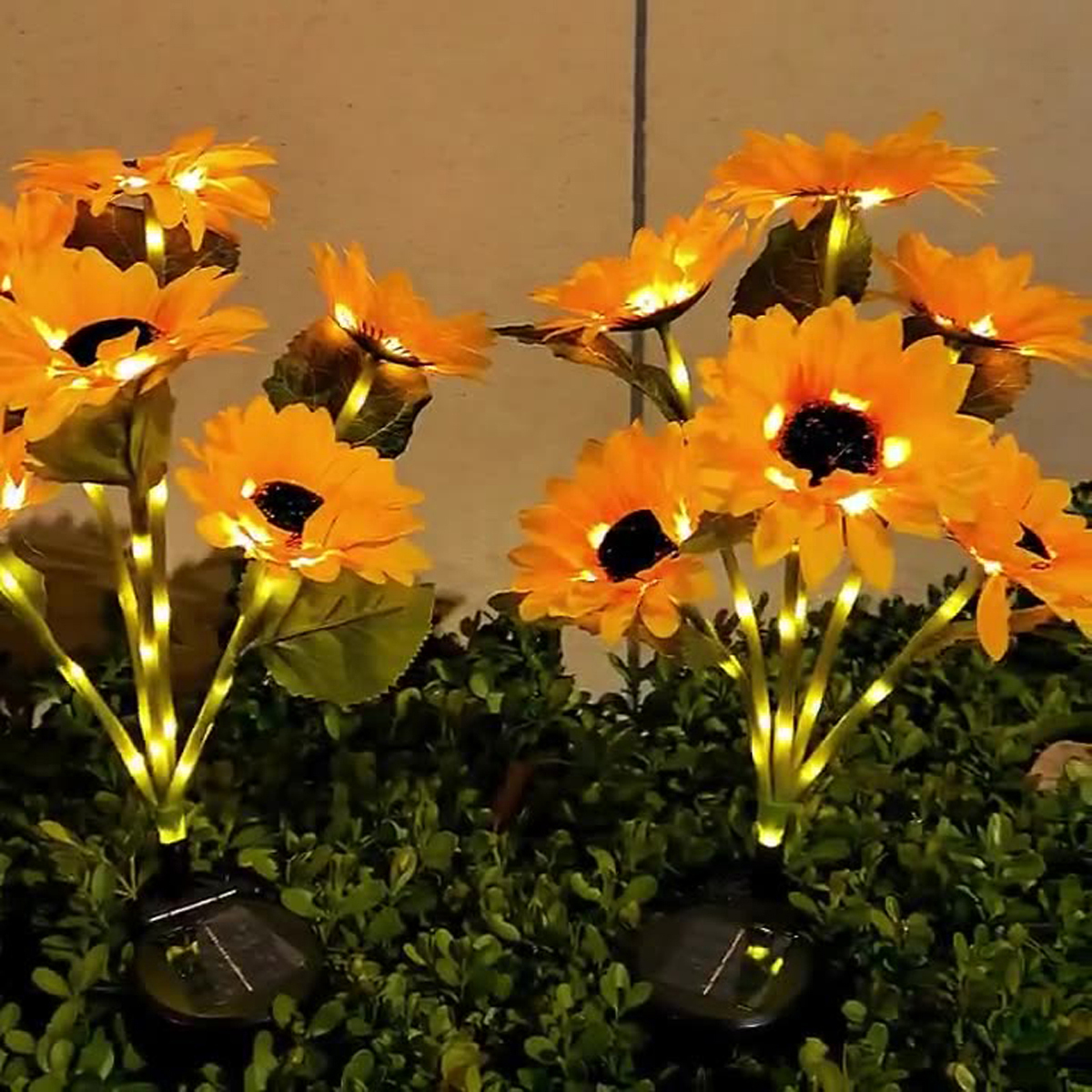 Solcelledrevet 6-- hodet solsikkelykt simulering plen gårdsplass hage landskap atmosfære lampe: Blå
