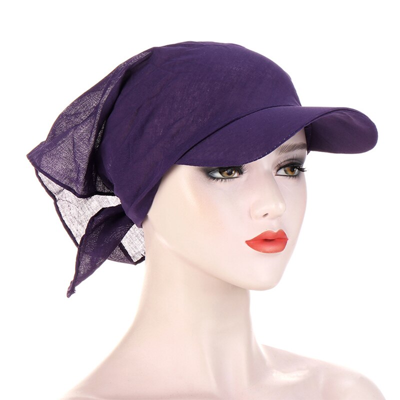 Turban fyrkantig halsduk hatt tryck blommor knyt knut tillbaka bomull baseball keps justerbar dam huvudduk solskydd hatt