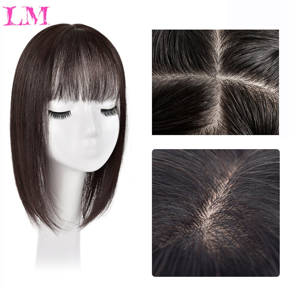 Lm franja invisível cabeça sem emenda cabelo ondinha de água cabelo ar franja cabeça sobrecarga natural invisível substituição capa cabelo branco