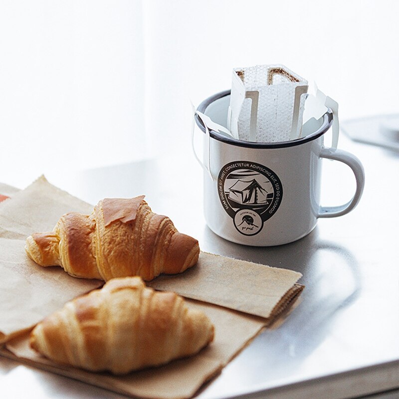 Emaille Camping Becher Paar einstellen Drucken Kreative Kaffee Tee Wasser Tassen Für Reisen Camping Wandern Wandern