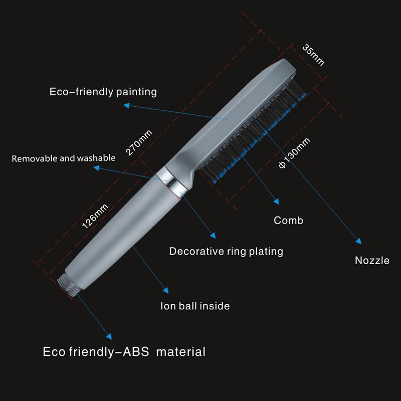Wasourlf Oxygenics grzebień zestaw głowicy natryskowej zwiększyć Pressurize placu rąk robić prysznica, łazienki z tworzywa sztucznego ABS czyste włosy szczotka robić kąpieli
