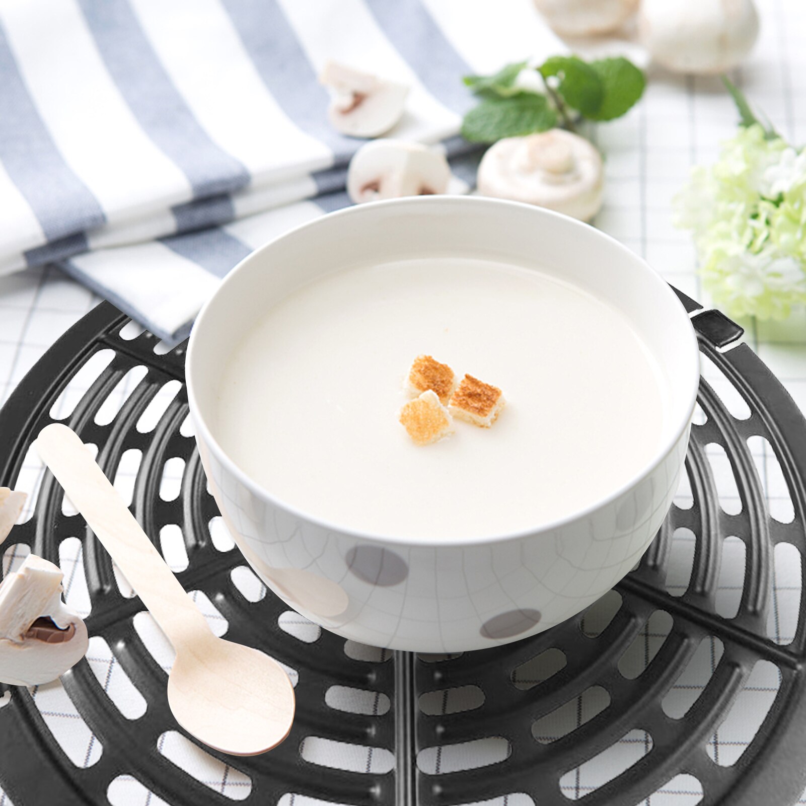 Air Fryer Basket Replacement Grill Air Pan For Power Dash Chefman Air Fryer Parts Crisper Plate Airfryer Accessories