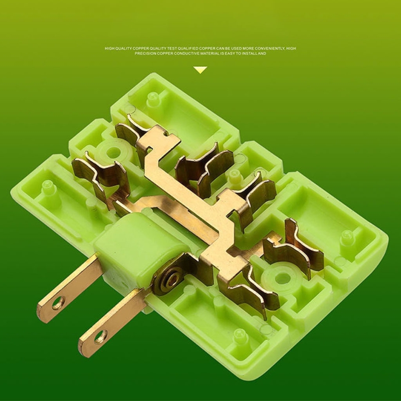 2-prong Swivel Socket Converter US Plug 1 to 3 Ways Power Socket Slim Multicolor