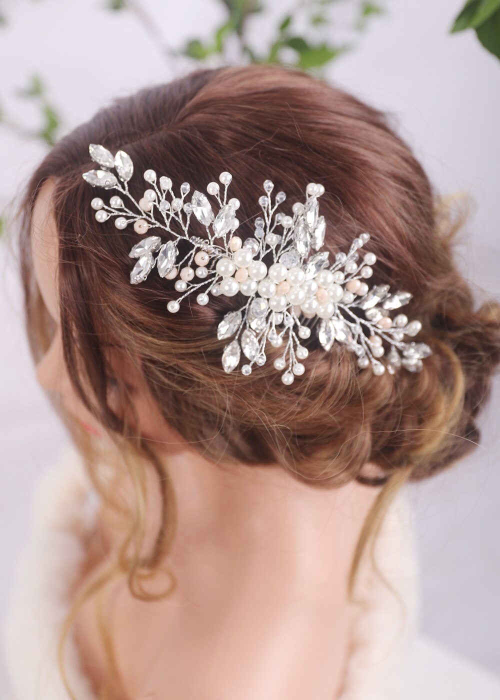 Srebrne kryształki ślubny grzebień robić włosów ślubne srebrne włosy biżuteria włosy Prom i peruki imprezowe akcesoria dla kobiet