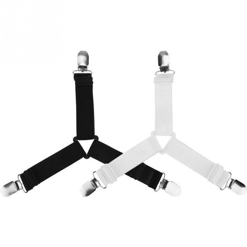 4Pcs Laken Elastische Grijpers Riemverbinder Laken Clips Matrashoes Dekens Houder Huishoudtextiel Organiseren Gadgets