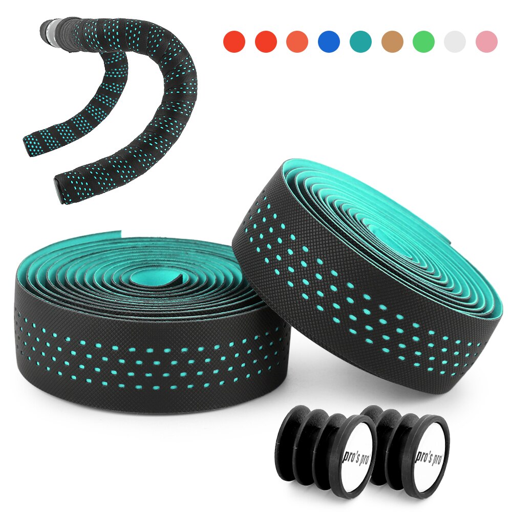 Zachte Racefiets Fietsstuur Tape Kurk Eva Pu Handvat Bar Tape Professionele Fietsen Demping Anti-Vibratie wrap: Lake blue