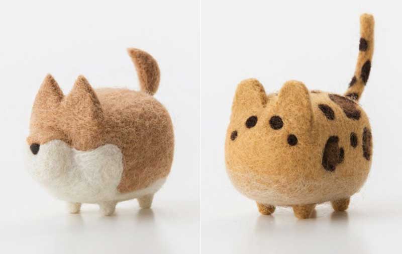 Non-Finished DIY No Faceless Dog Tiger Cat Wool Felt Doll Needle Felting kit Accessories Felt Poked For Kids Children Handmade: A0172
