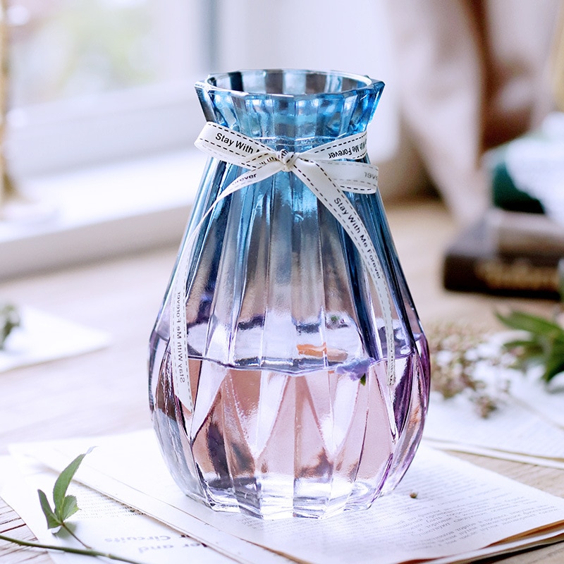 Nordisk glassvase europeisk gjennomsiktig vase blomsterarrangør vannkulturvase husholdningsvase