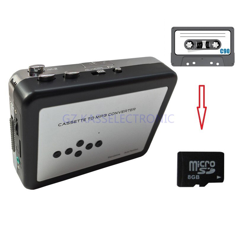 cassette captura tarjeta convertir cassette en MP3 convertidor usb reproductor Walkman SD TF tarjeta