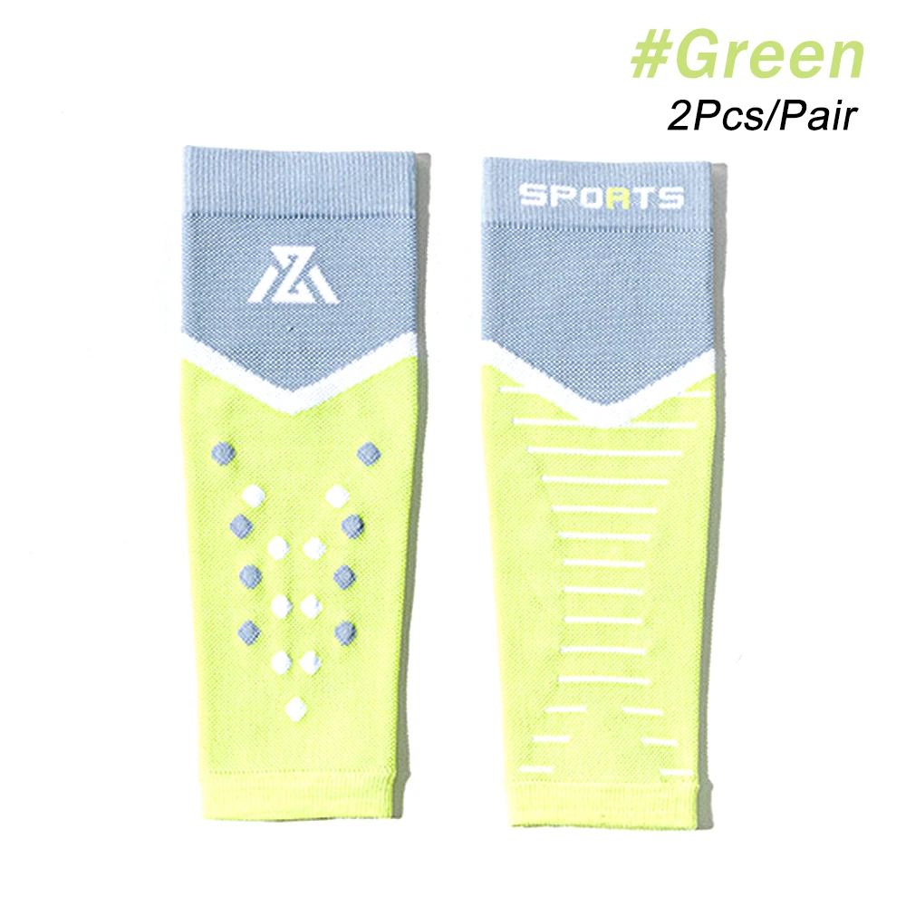 Manchons de compression de mollet pour hommes et femmes, manches de compression des jambes, chaussettes sans pieds, attelle de tibia et varices, 1 paire: green / Grand