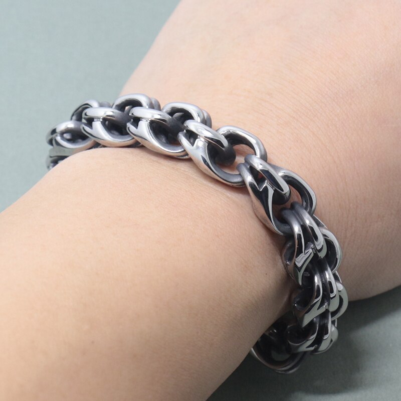 Trendy 316L Titanium Stainless Steel Bracelet Men Punk Rock Chain & Link Mens's Bracelets For Men Jewelry