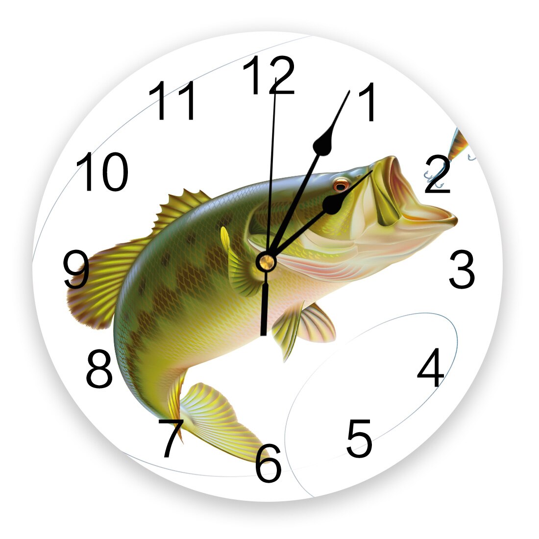Animal Green Fish PVC Wall Clock Living Room Bedro... – Vicedeal