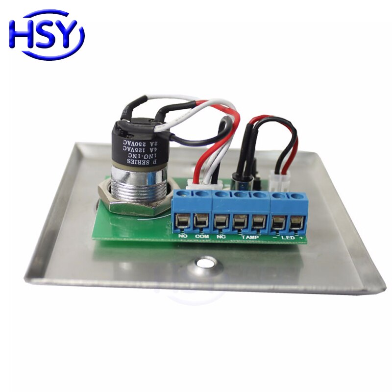 HSY Access Controller System Stainless Steel Key Switch with LED Emergency Push Exit Button Door Release Open Gate Lock