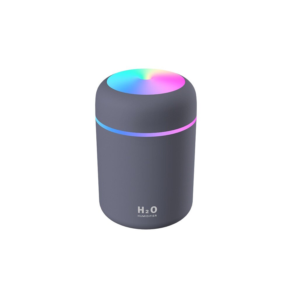 Colorful Cup Purify Air Humidifie USB Electric Mist maker Multicolor Night Light For Room Office Car Humificador Oil Diffuser: Dark gray