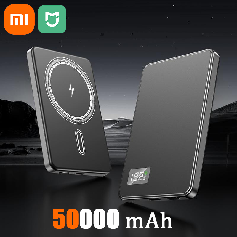 Xiaomi MIJIA 50000mAh banco de energía ultrafino para MagSafe batería portátil de carga rápida inalámbrica magnética para iPhone Xiaomi: Lavanda