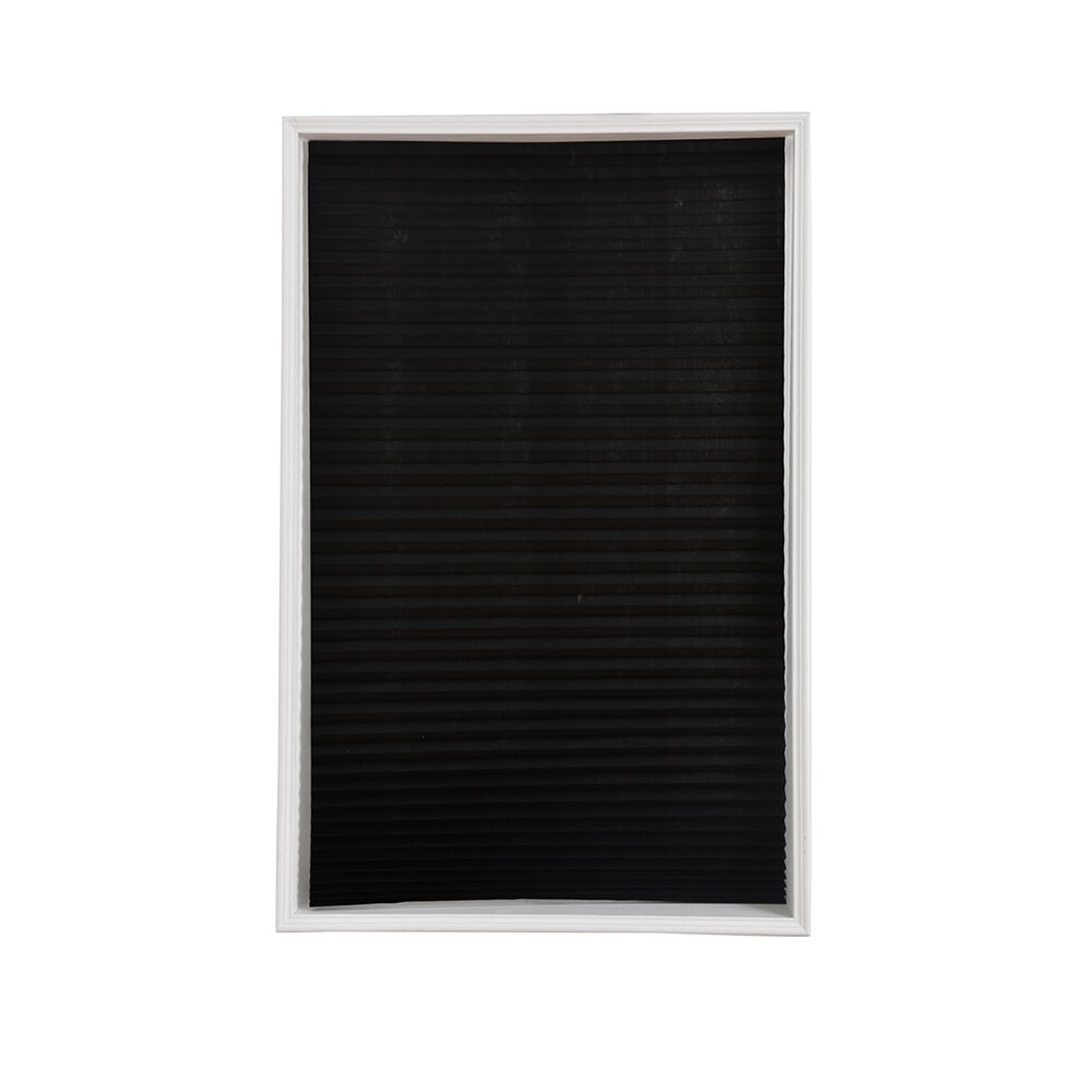 Blackout Pleated Window Shades Window Blind Blackout Light Block Cordless Black 35"X59"