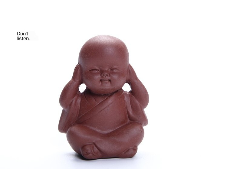 Yixing-adornos de té de arcilla hechos a mano, accesorios para Mini juego de té, pequeño Monje, lindo: Tea pet2