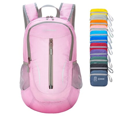 25L ZOMAKE Lightweight Packable Backpack Water Resistant Hiking Daypack, Small Travel Backpack for Women Men: light pink